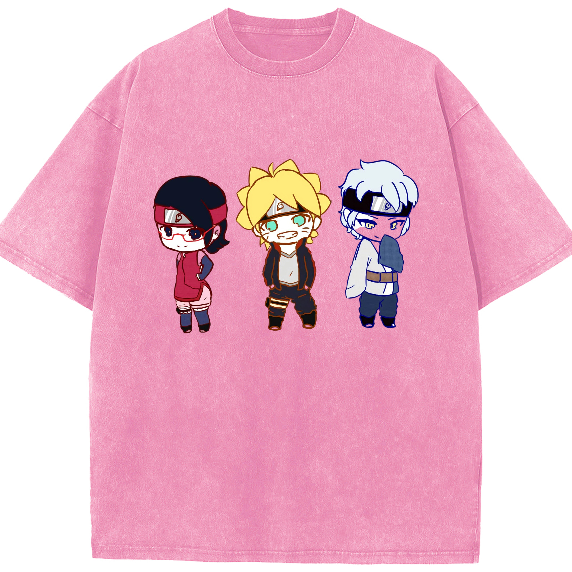 （画像用） NARUTO -ナルト- うずまき ボルト Uzumaki Boruto 綿100% ヴィンテージ風 半袖Tシャツ（フロントプリント）